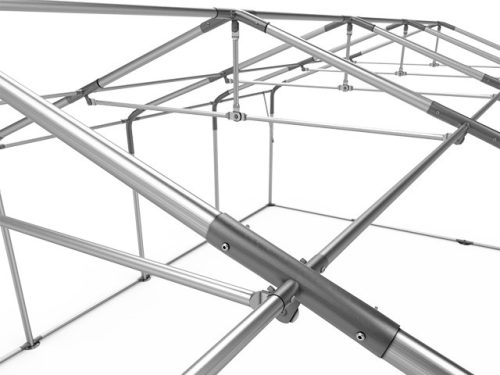 TP 8x36m 2,6m oldalmagas extra erősített rendezvénysátor, PVC 1400 - tűzálló - fehér