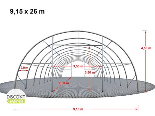 TP HIGHLANDER 9,15x26m ipari sátorcsarnok / mezőgazdasági sátor tűzálló PRIMEtex 2300 ponyvával