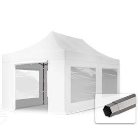   TP 3x6m összecsukható 750N acél vázas pavilon, 4 db oldalfallal - fehér