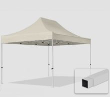   Professional összecsukható sátrak ECO 300g/m2 ponyvával, acélszerkezettel, oldalfal nélkül - 3x4,5m krém