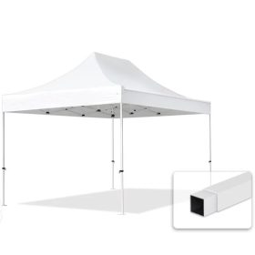   TP 3x4,5m összecsukható acél pavilon, oldalfal nélkül - fehér