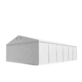   TP Professional 6x12m 2,6m oldalmagas raktársátor PVC 800 ponyvával, fehér