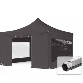   TP 4x4m összecsukható 800N alumínium pavilon, 4 db oldalfallal - sötétszürke