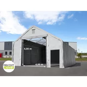   TP Everest 10x20m 3m oldalmagas raktársátor nehezen éghető PRIMEtex 2300 ponyvával, tetőablakkal, szürke