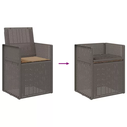  Kerti étkező székek 2 pcs Világosszürke és Taupe PP