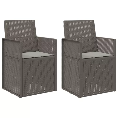  Kerti étkező székek 2 pcs Világosszürke PP