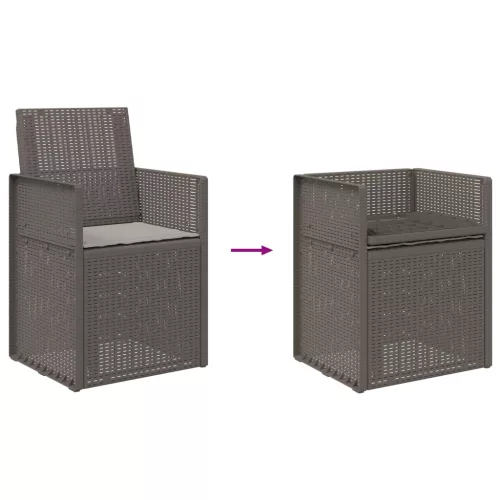  Kerti étkező székek 2 pcs Világosszürke PP