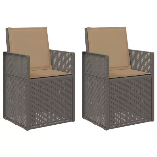  Kerti étkező székek 2 pcs Világosszürke és Taupe PP