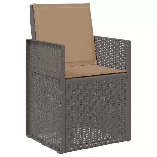  Kerti étkező székek 2 pcs Világosszürke és Taupe PP