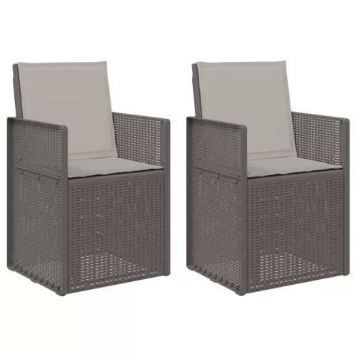  Kerti étkező székek 2 pcs Világosszürke PP