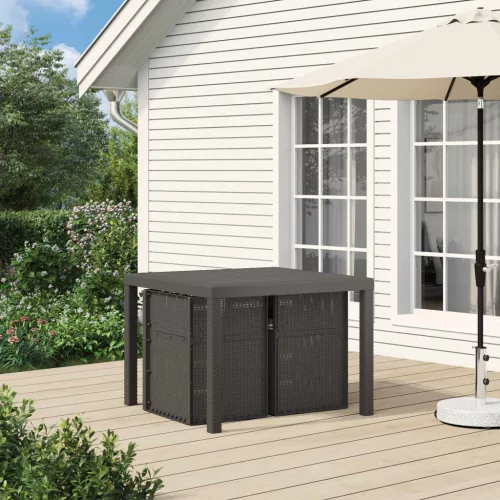  Kerti étkező székek 2 pcs Világosszürke PP