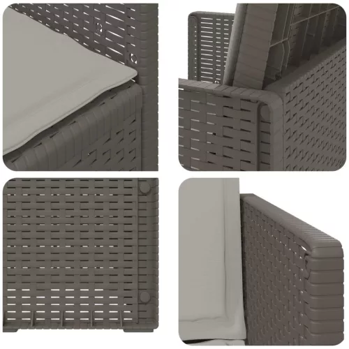  Kerti étkező székek 2 pcs Világosszürke PP