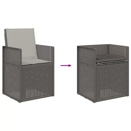  Kerti étkező székek 2 pcs Világosszürke PP