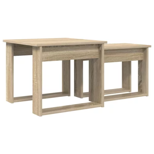  Kávasztal Szett 2 pcs Sonoma tölgy Faanyag
