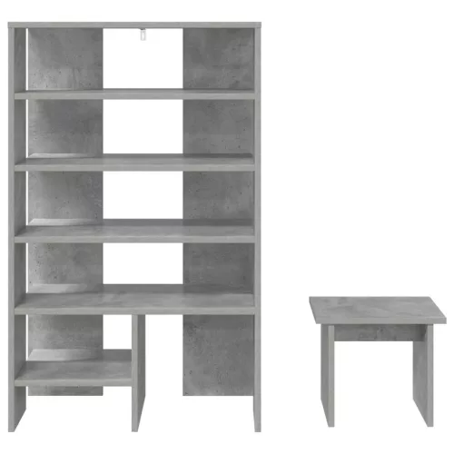  Cipőszekrény polcokkal tárolóval 2 pcs Beton Szürke Faanyag