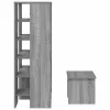  Cipőszekrény polcokkal tárolóval 2 pcs Szürke Sonoma Faanyag