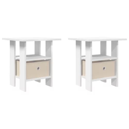  Éjjeli asztal fiókkal 2 pcs Fehér 41 x 40 x 45 cm Faanyag