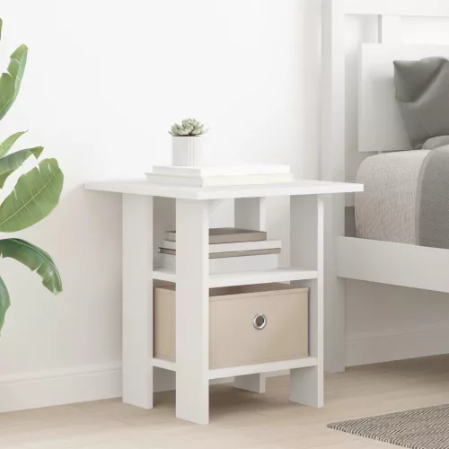  Éjjeli asztal fiókkal 2 pcs Fehér 41 x 40 x 45 cm Faanyag