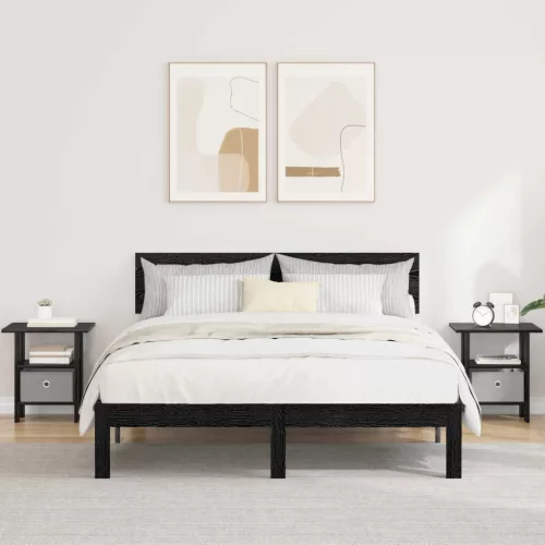  Éjjeli asztal 2 pcs Fekete tölgy 41 x 40 x 45 cm Faanyag