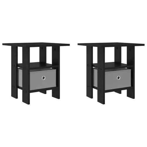 Éjjeli asztal 2 pcs Fekete tölgy 41 x 40 x 45 cm Faanyag