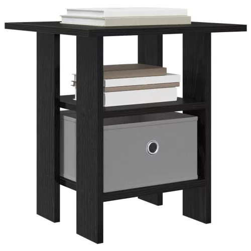  Éjjeli asztal 2 pcs Fekete tölgy 41 x 40 x 45 cm Faanyag