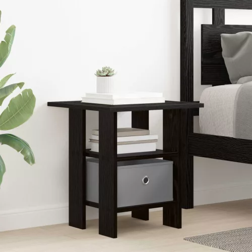  Éjjeli asztal 2 pcs Fekete tölgy 41 x 40 x 45 cm Faanyag