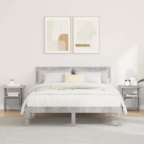  Éjjeli asztal 2 pcs Beton Szürke 41 x 40 x 45 cm Faanyag