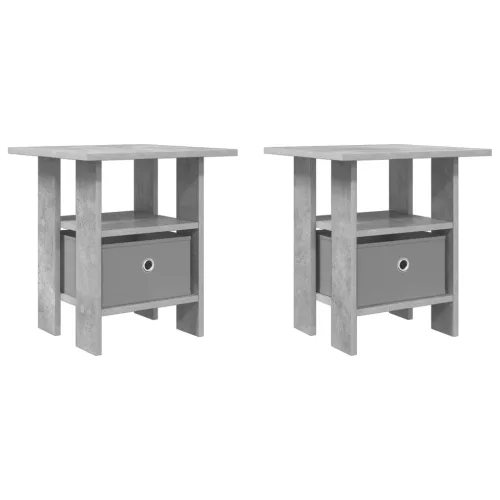  Éjjeli asztal 2 pcs Beton Szürke 41 x 40 x 45 cm Faanyag