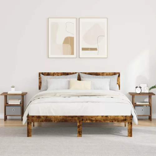  Éjjeli asztal 2 pcs Füstölt tölgy 41 x 40 x 45 cm Faanyag