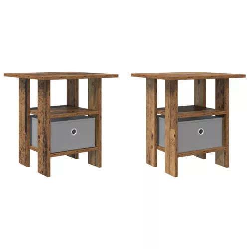  Éjjeli asztal fiókkal 2 pcs Öreg fa 41 x 40 x 45 cm Faanyag