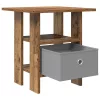  Éjjeli asztal fiókkal 2 pcs Öreg fa 41 x 40 x 45 cm Faanyag