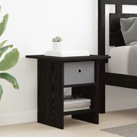    Éjjeli asztal fiókkal Fekete tölgy 41 x 40 x 45 cm Faanyag