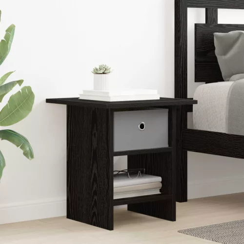  Éjjeli asztal fiókkal Fekete tölgy 41 x 40 x 45 cm Faanyag