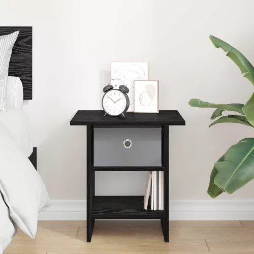  Éjjeli asztal fiókkal Fekete tölgy 41 x 40 x 45 cm Faanyag