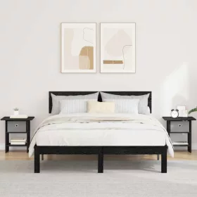  Éjjeli asztal 2 pcs Fekete tölgy 41 x 40 x 45 cm Faanyag