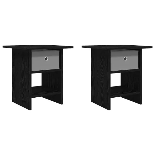  Éjjeli asztal 2 pcs Fekete tölgy 41 x 40 x 45 cm Faanyag