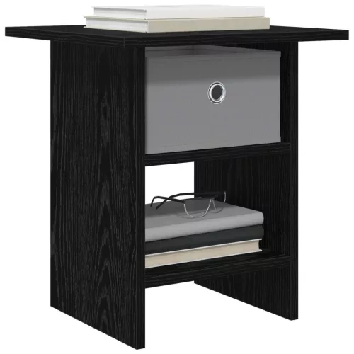  Éjjeli asztal 2 pcs Fekete tölgy 41 x 40 x 45 cm Faanyag