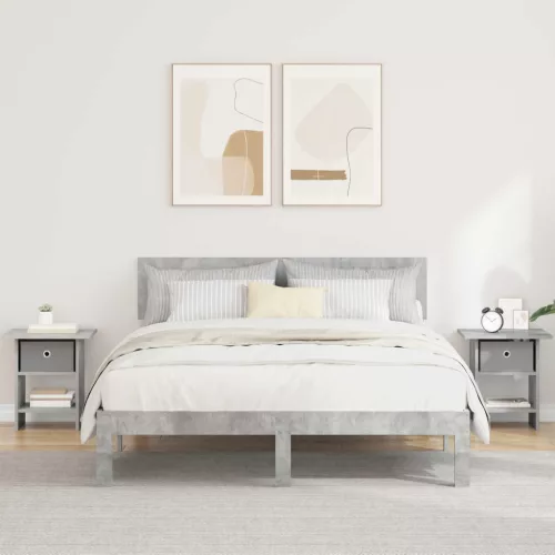  Éjjeli asztal 2 pcs Beton Szürke 41 x 40 x 45 cm Faanyag