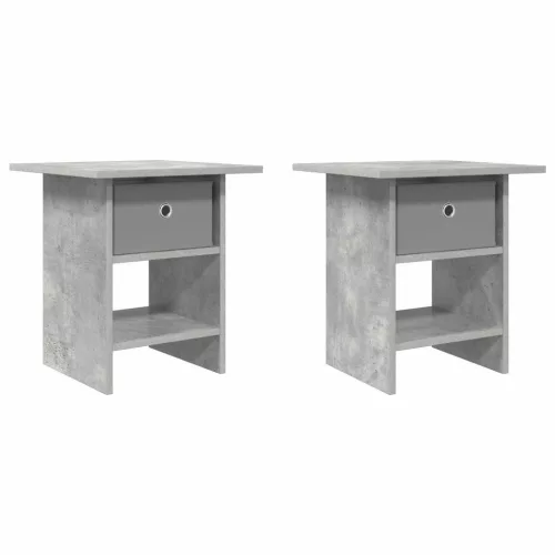  Éjjeli asztal 2 pcs Beton Szürke 41 x 40 x 45 cm Faanyag