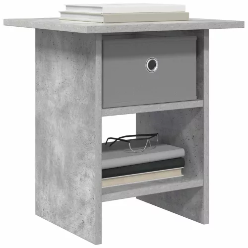  Éjjeli asztal 2 pcs Beton Szürke 41 x 40 x 45 cm Faanyag
