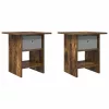  Éjjeli asztal 2 pcs Füstölt tölgy 41 x 40 x 45 cm Faanyag