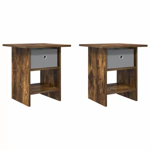  Éjjeli asztal 2 pcs Füstölt tölgy 41 x 40 x 45 cm Faanyag