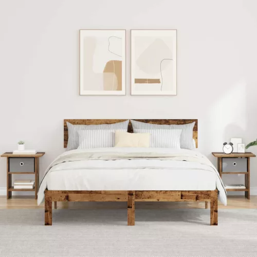  Éjjeli asztal fiókkal 2 pcs Öreg fa 41 x 40 x 45 cm Faanyag