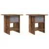  Éjjeli asztal fiókkal 2 pcs Öreg fa 41 x 40 x 45 cm Faanyag