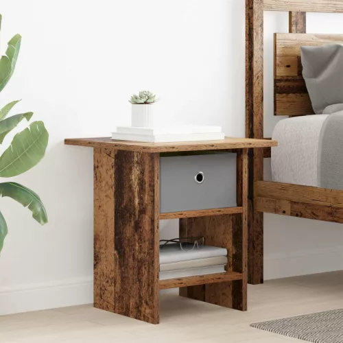  Éjjeli asztal fiókkal 2 pcs Öreg fa 41 x 40 x 45 cm Faanyag