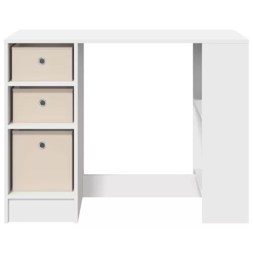  Asztal fiókkal polcokkal Fehér 100 x 40 x 75 cm Faanyag