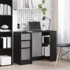  Asztal fiókkal polcokkal Fekete tölgy 100 x 40 x 75 cm Faanyag