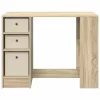  Asztal fiókkal polcokkal Sonoma tölgy 100 x 40 x 75 cm Faanyag