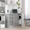  Asztal fiókkal polcokkal Beton Szürke 100 x 40 x 75 cm Faanyag