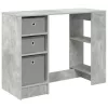  Asztal fiókkal polcokkal Beton Szürke 100 x 40 x 75 cm Faanyag